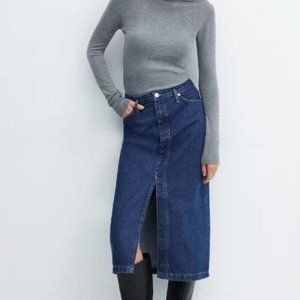 Denim Midi Skirt - new with tags